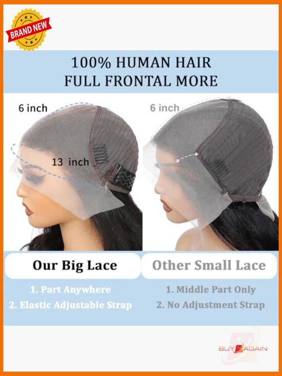 30 Inch Lace Front Wig 200 Density 13X6 HD Body Wave Human Hair Glueless Pre 30 Inch 13x6 HD Lace Front Wig 200 Density Virgin Straight  main image 2